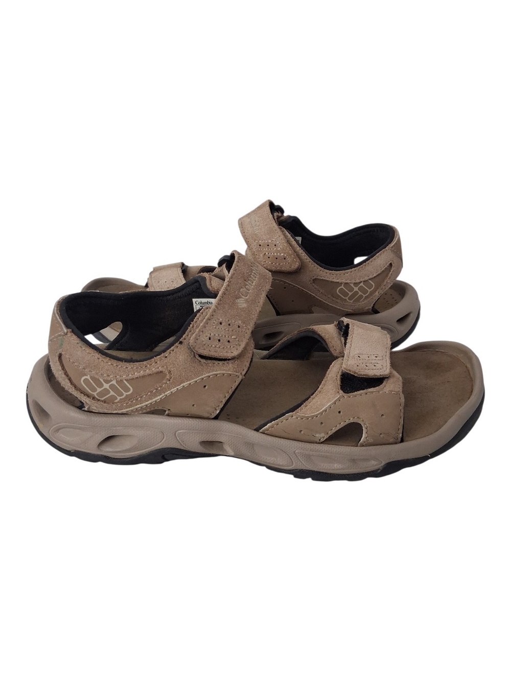 Columbia Sportswear Techlite Mens 7 Brown Tan Strappy Hiking Comfort Sandals